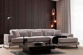 Atelier Del Sofa Frido Right (L3+Chl) Sofá Esquinero Gris Claro